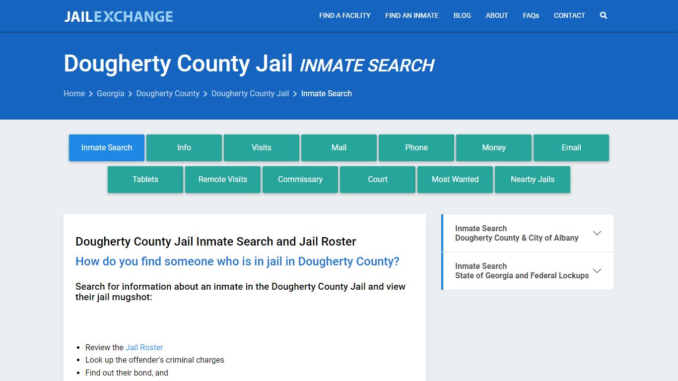 Dougherty County Jail Inmate Search - Jail Exchange